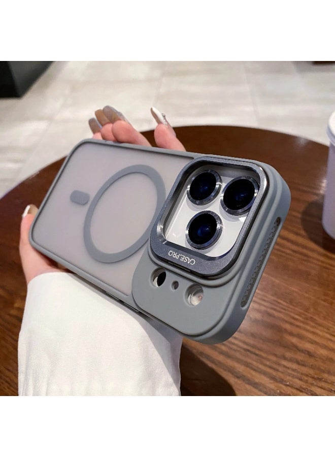 جراب iPhone 17 Pro شفاف غير لامع مع مسند مدمج قابل للتعديل، وغطاء هاتف مغناطيسي مقاوم للصدمات Mag-Safe لهاتف iPhone 17 Pro - Image 5